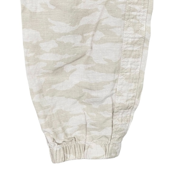 Athleta Cabo Tide Linen Jogger 4 Camo Elastic Waist Pull On Pant Beach Surf Tan - Picture 5 of 10